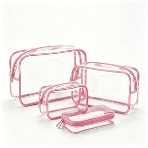 กระเป๋าเก็บเครื่องสำอาง PVC กันน้ำแบบใสสำหรับผู้หญิง ใช้ในห้องน้ำ - Product Image 2