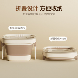Foldable Foot Bath Tub Rectangle PP Material Massage Function Adult Use - Product Image 4