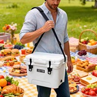 Glacière portable thermique moderne de 20QT grande capacité en PE rotomoulé, avec panneau solaire, logo personnalisé et poignée pour chaise de panier - Vente en gros