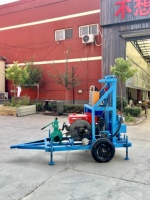 Petite foreuse de puits d'eau diesel de 25 CV avec moteur, portable, pour l'agriculture et l'exploitation minière, profondeur maximale 150 m