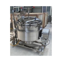 Cuisinière à pression industrielle Kellen en acier inoxydable à double enveloppe gaz/électrique/vapeur avec décharge inclinable, capacité 50L-600L