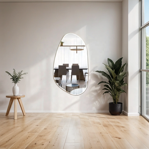 Wholesale Frameless Teardrop Wall <strong>Mirror</strong>, Irregular Asymmetrical <strong>Pebble</strong> <strong>Mirror</strong> for Home Hotel Decor Bulk Orders - Product Image 6