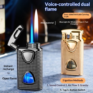 Nouveau modèle de démarreur de feu en métal à allumage par capteur à commande vocale, technologie intelligente haut de gamme, portable pour l'extérieur, conversion à double feu - Product Image 5