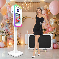 Casing Photo Booth Selfie iPad Portabel untuk Tablet 10.9/12.9 Inch, Mesin Photo Booth Selfie Interaktif iPad