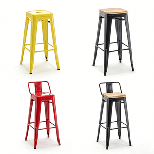 Sillas de Bar de Metal Estilo Vintage, Diseño Moderno, Color Azul, para Restaurante, Muebles de Exterior - Product Image 3