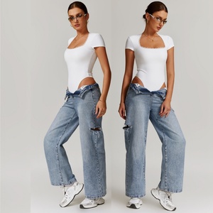 Aoyema New autunno Slim Fit motivo <span class=keywords><strong>floreale</strong></span> Sexy a collo quadrato tinta unita monolore stile Casual con <span class=keywords><strong>tuta</strong></span> a controllo pancia - Product Image 1