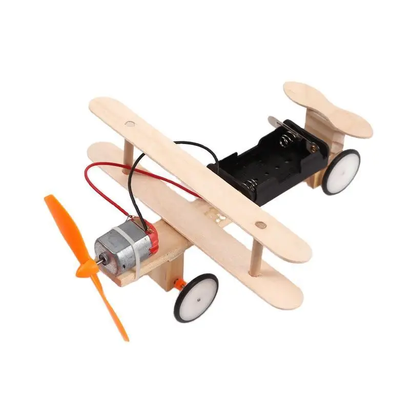 DIY wooden electric gliders steam educational airplane toys science experiment kits