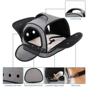 Sac à dos <span class=keywords><strong>de</strong></span> transport pour animaux <span class=keywords><strong>de</strong></span> compagnie multifonctionnel : modes face avant et sac à dos, rembourrage intérieur doux pour les aventures en plein air et les visites chez le vétérinaire - Product Image 4