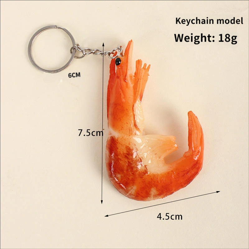 Grilled shrimp keychain