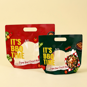 Microwave Hot Grilled Chicken Bags Stand <b>Pouch</b> Anti-fog Rotisserie Packaging Custom Roast Chicken Bag for Chewing Gum Pet Food - Product Image 1