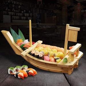 Bandeja <span class=keywords><strong>de</strong></span> Madera Japonesa para Servir Sushi con Decoración <span class=keywords><strong>de</strong></span> Mástil y Red para Buffet <span class=keywords><strong>de</strong></span> Restaurante y Exhibición en el Hogar - Product Image 2