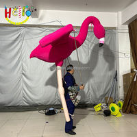 Costume Flamingo Gonflable Éclairage Air Oiseau Costume Géant Gonflable Flamingo Marionnette