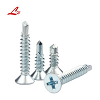 Vis autoperceuse cruciforme galvanisée en acier au carbone C1022 avec vis autoperceuses à tête plate fraisée