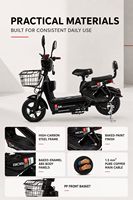 Vélo Électrique Urbain pour Commuters avec Batterie au Lithium Amovible en Option et Panier Avant – Siège Passager Disponible – E-Bike Adulte