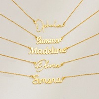 Collier ras de cou en acier inoxydable plaqué or MW, bijoux fantaisie, pendentif personnalisé avec nom, cadeau d'anniversaire pour femmes