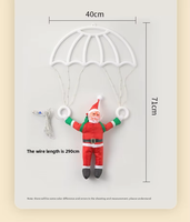 LED-Weihnachtsdekoration für den Außenbereich, wasserdicht, IP65, Weihnachtsmann-Fallschirm-Lichterkette, 8-Modus-Controller, dimmbar, für Heimdekoration