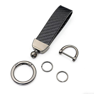 Porte-clés de <span class=keywords><strong>voiture</strong></span> haut de gamme - Porte-clés en métal texturé en fibre de carbone tendance avec logo - Cadeau personnalisé très demandé - Product Image 6