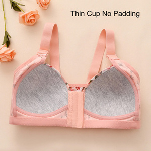 Bulk Wholesale Rose Floral Print Front Closure Bralette Comfort Soft Support Wireless Plus <strong>Size</strong> Push up <strong>Bra</strong> for Women Big Chest - Product Image 3
