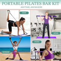 YETFUL Barre de Pilates multifonctionnelle personnalisée avec bandes de résistance réglables et bandes de yoga