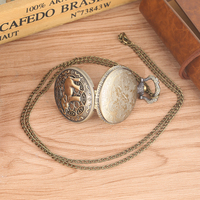 Collier style ancien horloge bijoux métal Steampunk éléphant Bronze montre de poche à quartz avec chaîne de chandail
