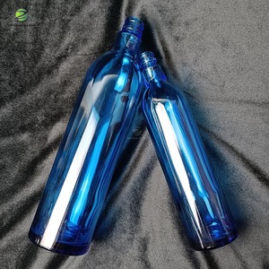 Botellas de Vidrio para Vodka Jingna al por Mayor con Tapas de Corcho, Reciclables, Transparentes, Azules, Redondas, para <span class=keywords><strong>Tequila</strong></span> y Brandy - Product Image 2