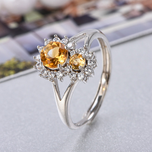 고품질 천연 크리스탈 컷 주얼리 S925 스털링 실버 페리도트 반지 - 패셔너블한 여성용 다이아몬드 세팅 반지 - Product Image 5