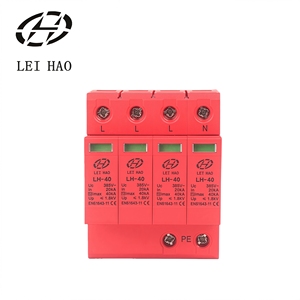Parafoudre triphasé personnalisé LeiHao DC SPD T1 T2 40KA <span class=keywords><strong>MAX</strong></span> 4P certifié CE pour protection contre la foudre, système solaire, <span class=keywords><strong>prix</strong></span> usine - Product Image 1
