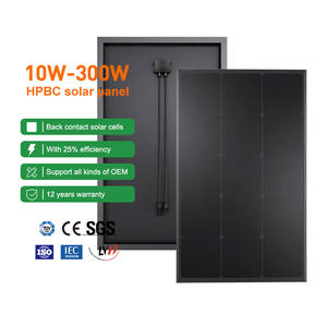 La plus haute efficacité 100W 120W 200W 12V 24V panneaux solaires à <span class=keywords><strong>contact</strong></span> arrière noir complet sans barre omnibus panneaux solaires HPBC pour lumière LED CCTV - Product Image 1