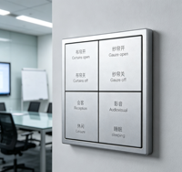 Interrupteur mural intelligent KNX 4 gangs 8 commandes avec matériau PC, 30V DC, indice de protection IP20, compatibilité avec l'application KNX pour usage domestique