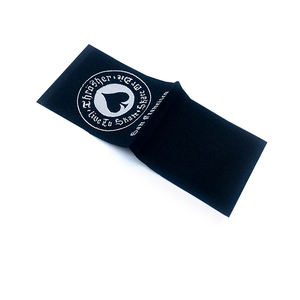 Benutzer definierte Marke mit hoher Dichte Center Fold Hem Tags Maschinen gewebte Etiketten für Kleidungs stücke - Product Image 4