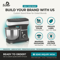 Batteur sur socle commercial SOHEF 1500W, mélangeur alimentaire numérique 6L/7L avec moteur entièrement en cuivre et engrenage métallique pour boulangerie, hôtel, CE/ETL/GS/BSCI
