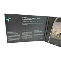 Support publicitaire LCD promotionnel fait main, vierge, pour module de carte, vente en gros, brochure vidéo noire