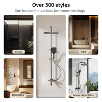 Ensemble de douche gris anthracite en aluminium spatial, direct usine, 3098, avec robinet de baignoire élégant et accessoires de salle de bain