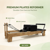 Machine de Pilates Reformer MJD M101A professionnelle en bois de chêne, réglable et portable pour la maison et le studio de Pilates