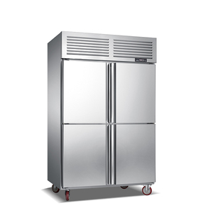 Réfrigérateur commercial adapté, 4 portes, en acier inoxydable, congélateur supérieur, double température, réfrigérateur de cuisine - Product Image 1