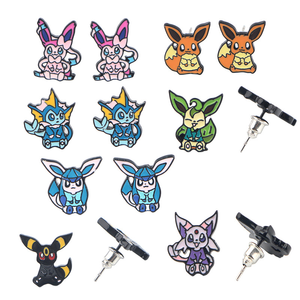 أقراط مرصعة بوحوش زرقاء كرتونية لطيفة أنيقة في المخزون للفتيات - Product Image 3