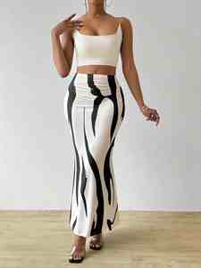 Falda Lápiz de Gasa Casual, Cintura Natural, Estilo Sirena, Verano, Venta Directa de Fábrica I-0693 - Product Image 6