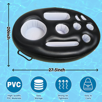 Plateau de service gonflable flottant noir en PVC, pliable, rafraîchissant, écologique, durable, portable, polyvalent, premium, pour vin