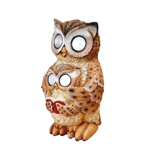 Nhựa Thủ Công Năng Lượng Mặt Trời Powered Owl Ánh Sáng Ban Đêm Handmade Đồ Trang Trí Nhựa Trang Trí Sân Vườn Nhựa Owl