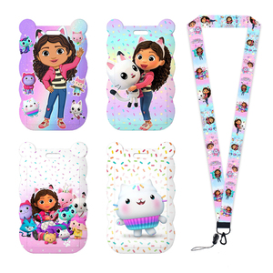 Porte-cartes <span class=keywords><strong>Gaby</strong></span> Cat Doll W Cartoon mignon avec cordon tour de cou, clip en acrylique scintillant pour badge de travail, porte-clés de protection - Product Image 3