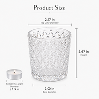 Ensemble de porte-bougies en verre gaufré personnalisé de qualité supérieure pour la décoration de la maison de luxe, les centres de table de mariage et les bougies d'aromathérapie