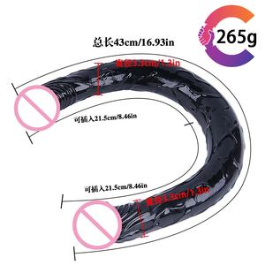 Realistische <span class=keywords><strong>U</strong></span>-Form Doppel köpfiger <span class=keywords><strong>Dildo</strong></span> Erwachsene Mastur bator Silikon Dildos, Riesige Lesben <span class=keywords><strong>Dildo</strong></span> Orgasmus Spielzeug - Product Image 4