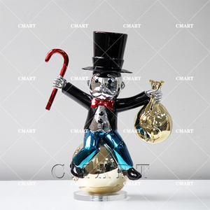 Precio de Fábrica Escultura Pop Art de <span class=keywords><strong>Alec</strong></span> <span class=keywords><strong>Monopoly</strong></span>, Estatua de Hombre con Bolsa de Dinero, 40CM - Product Image 4