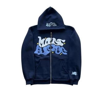 Nouveaux Styles – Sweat à Capuche Zippé Boxy en Coton Lourd 100% avec Broderie Personnalisée, Lavage Acide, pour Homme – Collection Hiver Streetwear – Couleur Unie - Product Image 3
