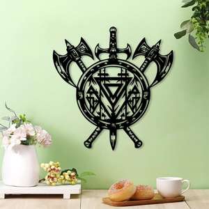 Decoración de Pared de Metal con Hacha Vikinga, Estatua de Hacha Vikinga, Mural, <span class=keywords><strong>el</strong></span> Regalo Ideal para los Fanáticos de los Vikingos, Decoración del Hogar, Decoración de Pared - Product Image 2