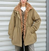 Abrigo de piel con Cuello de piel Toscana extraíble 90 Parka de plumón de ganso Chaqueta de invierno para mujer joven