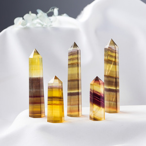 Venta al por mayor de torres de cristal de fluorita amarilla pulida de alta calidad, colección de especímenes minerales, decoración de cristales curativos - Product Image 4