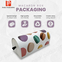 Boîte d'emballage rigide en papier alimentaire écologique haut de gamme personnalisée pour macarons avec design recyclable