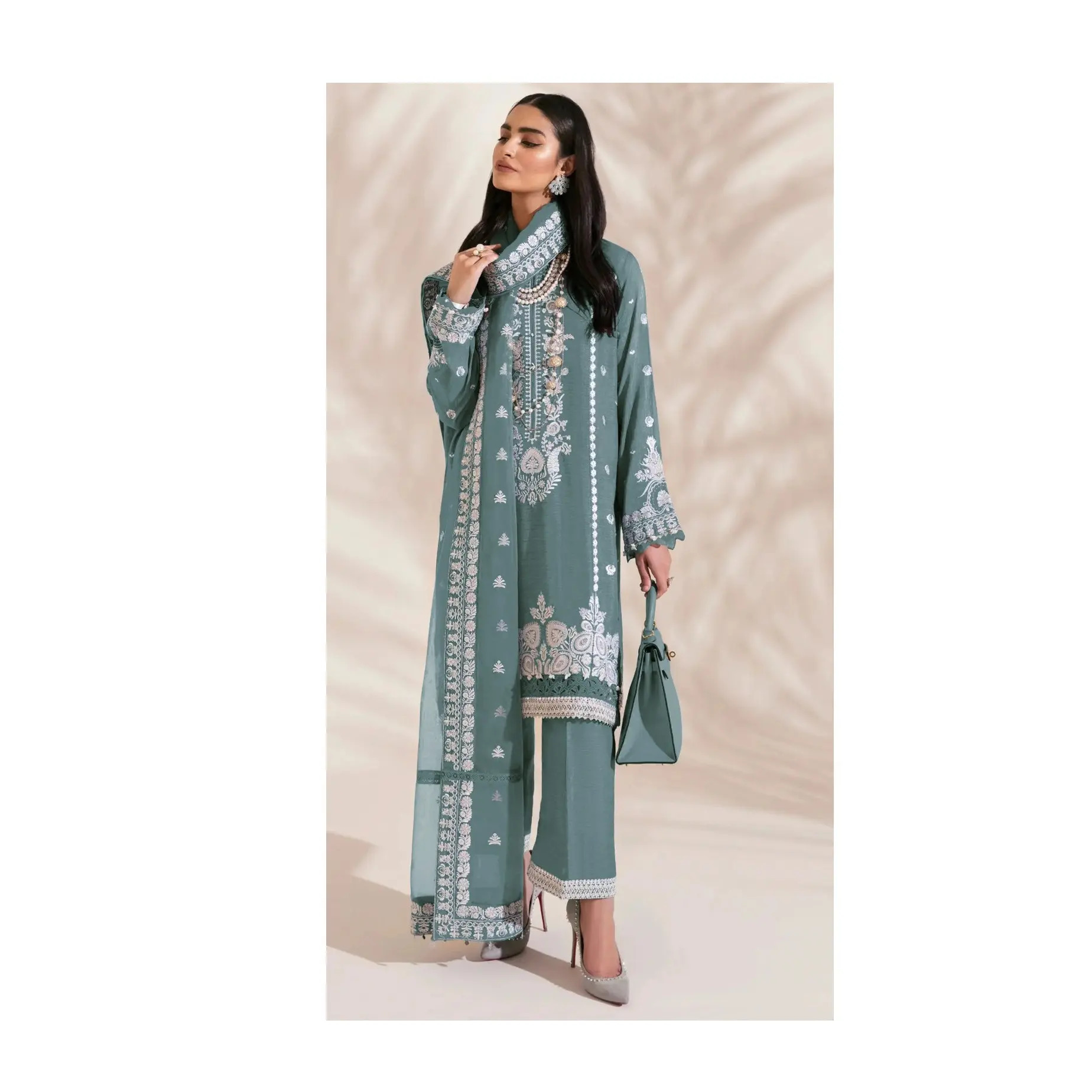 Традиционные дизайнерские пакистанские костюмы, подходящие для разных сезонов, сшитые сальвар камиз с дупаттой
