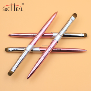 Logo personnalisé Premium Kolinsky Sable Hair Pink French Brush <span class=keywords><strong>Nails</strong></span> Size 8 10 12 14 16 Cleaning up Brush - Product Image 3